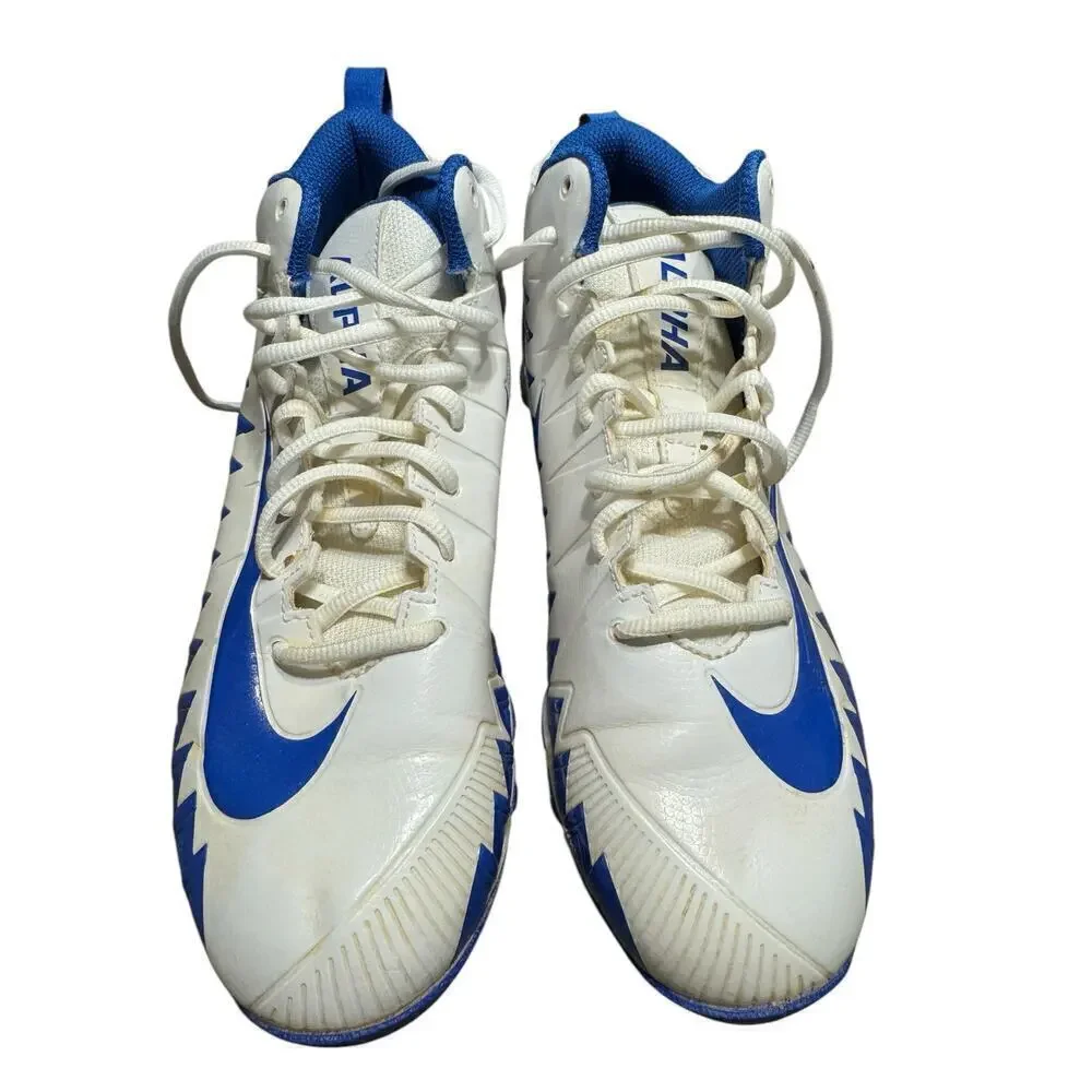 Nike. Size 8 Vapor Fastflex Cleats White Blue